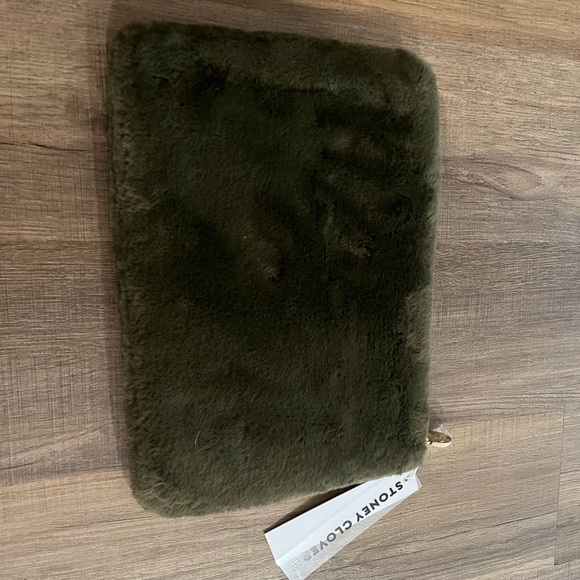 Stoney Clover Lane Handbags - Stoney clover lane Evergreen Faux Fur flat pouch